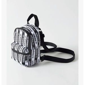 NWT Adidas Black And White Logo Mini Backpack Defect